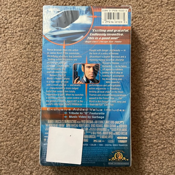 007 James Bond The World Is Not Enough (VHS 1999) NEW & SEALED (MGM WATERMARK) - Picture 3 of 7